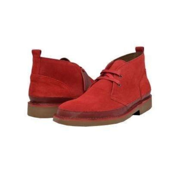 British Walkers Cambridge Men's Red Suede Desert Boots - Picture 1 of 6